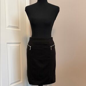 Michael Kors Elegant Black Zippered Women's Skirt